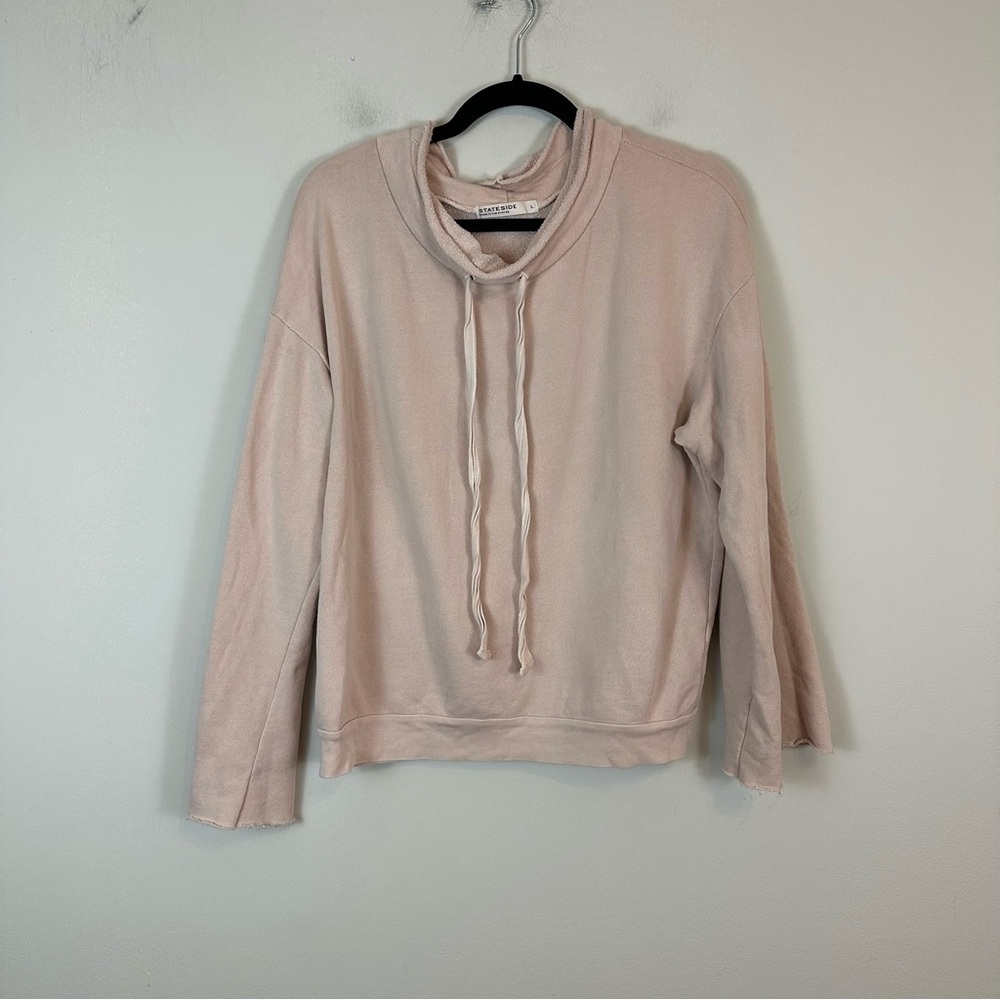 Stateside | Blush Pink Bell Sleeve Cowl Neck Sweatshirt Size Large